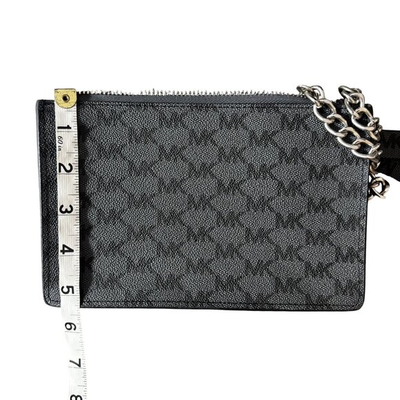 Michael Kors Womens Monogram Belt Bag /Fanny Bag With Chain Strap & Zip Closure - Picture 8 of 8